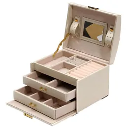 Large Jewelry Packaging & Display Box Armoire Dressing Chest with Clasps Bracelet Ring Organiser Carrying Cases254s