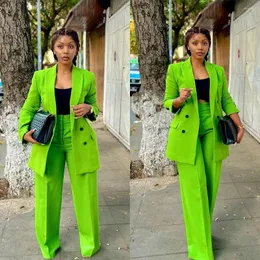 Women's Two Piece Pants Office Lady 2 Pieces Women Suits Custom Made Casual Peaked Lapel Double Breasted Blazer Party Outdoor Daily Coat Set