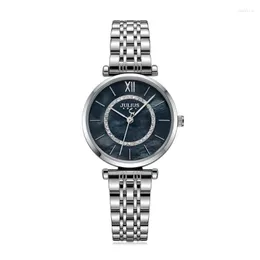 Wristwatches Luxury Mother-of-pearl Women's Watch Japan Mov't Lady Hours Fine Fashion Steel Bracelet Clock Girl's Cute Gift