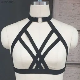 Женщины новое черное жгут клетки Bra Bra Exotic Apparel Gothic Harajuku Sexy Lingerie Lingerie Cosplay Bondage Hargon