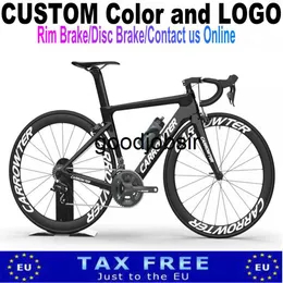 T1000 China DIY Custom and Colors Carbon Road Komplett cykel Full kolcykel med 105 R7000 R8000 Groupset Frame Wheelset 60 färger