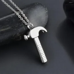 Pendant Necklaces Hammer Cremation Jewelry For Ashes Urn Necklace Stainless Steel Keepsake Memorial Grandpa Holder