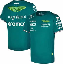 أستون مارتن أرامكو Cognizant F1 Polos الرسمي للبولو الصيفي للرجال غير الرسميين السريعين.