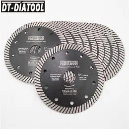 Części dtdiatool 10 sztuki 125 mm/5 "Diamond Super cienki tarczę tarczowe łopatki do ceramicznego granitu suchego/mokrego turbo ostrza nudne 7/8"