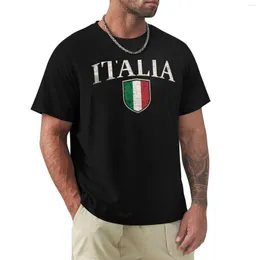 Herrpolos Italien National Flag Vintage Proud Italian Gift Shield Retro Grunge T-shirt snabbtorkande herrkläder