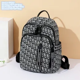 wholesale ladies shoulder bags 3 beautifully woven Jacquard fashion handbag light soft letter printed leisure backpack multi-zipper compartment leather bag