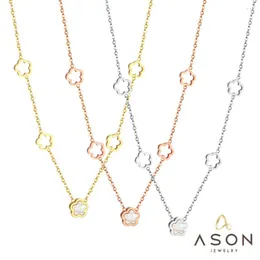 Pendant Necklaces ASONSTEEL Trendy Blossom White Shell Accessories Link Chain Necklace For Women Gold Color Stainless Choker Jewelry