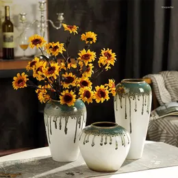 Vases Modern Minimalist Ceramic Flower Vase Living Room Dining Tabletop Ornament Decoration Small Bottle Pot Home