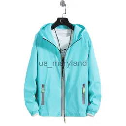 Outdoor Shirts New Women's Thin Coat Summer Sun Protection Clothing Reflective Zipper Hooded Casual Jacket Family Lovers Clothing Plus Size 7XL J230605
