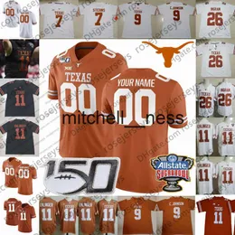 MIT8 2020 Texas Longhorns Football #8 Casey Thompson 14 Brenden Schooler 15 Marcus Washington 18 Jared Wiley 150th Men Youth Kid Jersey