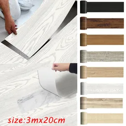 3/1mx20cm PVC autoadesivo adesivo de piso à prova d'água de grão de madeira azulejo de chão cozinha sala de estar adesivo de parede decoração de casa