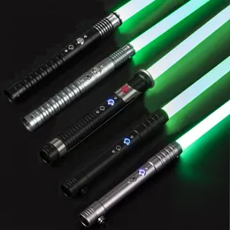 LED Light Sticks 80CM RGB Metal Little Lightsaber 16 Koloruje 3 dźwięki czcionki laserowe miecz cosplay cosplay ciężki pojedynek szabla de luz dla dzieci zabawki 230605