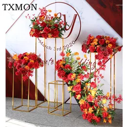 Decorative Flowers Romantic Simulation Red Silk Rose Flower Row Outdoor Celebration Wedding Party Background Wall Decoration Pography Props