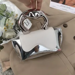 Evening Bags SWDF Silver Short Handle Small Leather Crossbody 2023Trendy Sweetheart Designer Handbags And Purses Lady Top-handle Bag