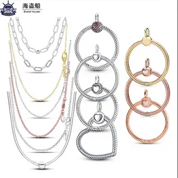 Für Pandora Charms Sterling Silber Perlen Halskette Anhänger Herz Damen Modeschmuck O Anhänger Silber