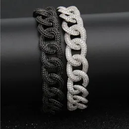 New zircon Cuban Bracelet simple men's and women's high-end hip hop jewelry The Gift for Valentine's Day234C