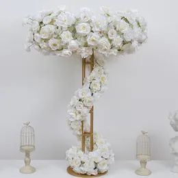 Luxury Wedding Table Centerpices Decoration Artificial Flower Row Ferris Wheel Metal Rack Wreath Stand For Party Event DIY