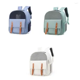 Cat Carriers H7EA Portable Pet Cats Bag Outing Big Capacity Washable With Safety Strap Backpack Breathable Travel