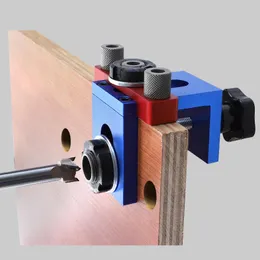 Joiners Holzbearbeitungs-Taschenlochlehre mit 8/15-mm-Bohrer, 3-in-1 verstellbare Dübellehre für Bohrführung, Locator, Locher, DIY-Werkzeuge