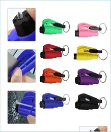 Hammer Mticolor Car Safety Hammer Spring Type Escape Window Breaker Punch Seat Belt Cutter Keychain Accessories Drop Deliver Bdesy3000496