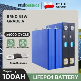 EU Stock LifePo4 100AH ​​PRISMATIC Battery 12V 24V 48V för solenergi lagringssystem laddningsbart paket från Polen Warehouse