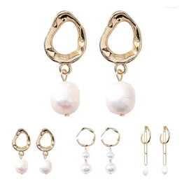 Dangle Earrings Simple Design Pearl Hoop Earring Fashion Decor Women Ear Clip Jewelry Accessories For