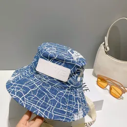 Bucket Hat Designer Hüte Luxus Hut Linien Mode Cowboy bestickte Lederkappe Band Damen Sommer Sonnenblende lässig vielseitig gut aussehend