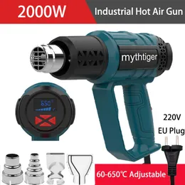 Secador de cabelo industrial, pistola de calor, 2000w, pistola de ar quente, secador de ar para solda, soprador térmico, estação de solda, ferramentas de embalagem retrátil