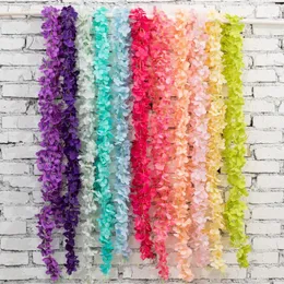 Decorative Flowers 2 Meters Artificial Hydrangea Flower String Party Decoration DIY Wall Hanging Fake Wedding Arch