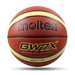 Bollar Molten Basketball Ball Official Size765 PU Material Högkvalitativa bollar utomhus inomhus match träning basket baskol topu 230603