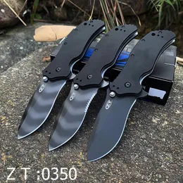 ZT0350 Zero Tolerance Knife S30V Blade G10 Steel Quick Opening Bearing System Folding Knife Tactical Hunting Knives Camping Multi 295w