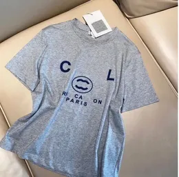 高度なバージョンレディースTシャツフランストレンディ服cレターグラフィックプリントカップルファッションコットンラウンドネックコーチショートスリーブTシャツシャツ