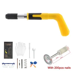 Spijkerpistolen Power Tools Steel Nails Guns Rivet Tool Concrete Wall Anchor Wire Slotting Device Decoration Tufting Gun With 200pcs Nails