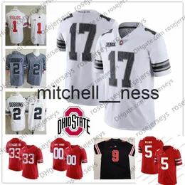 MIT8 CUSTOM 2021 OHIO State Buckeyes College Football Jersey Fields Olave Young Stroud Treveyon Henderson Garrett Garrett Osu Fiesta Bowl 150th Black Red White Jerse