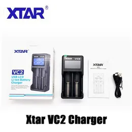 新しいバージョン本物のXTAR VC2インテリジェントユニバーサルスマートバッテリー充電器リチウムバッテリーデュアル2スロットLIイオンNI-MH 18650 21700 20700 VC2SLのクイック充電