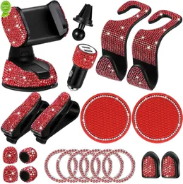 NOWOŚĆ 20PCS/SET RHINESTONES PRZEWODNIK PRZEWODNIKÓW TELEFONALNEGO AKCESORIA CAR BLING DO WOMOWEJ AUTO WEWNĘTRZNE HOPY WŁAŚCIONEK ZAPITA