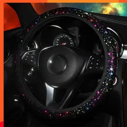 Ny bil färgglad stjärna ratt täckning universal 37-38 cm ratthjul skydd för kvinnor flickor auto styling tillbehör