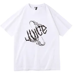 Vlone Fashion Mens v T Shirts 23SS Europe France Shop Media Graphic TeesカラフルなTシャツTシャツ女性ネクタイシャツマーブルカモフラージ限定版Y1