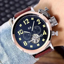 Top brand business mens watches mechanical automatic movement Genuine Leather strap 48mm big dial fashion watch for men christmas 2839