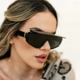 Солнцезащитные очки 2023 FashionPunk Sports Women Brand Designer Y2K One Piece Sun Glasses Luxury Men Goggle Shades Uv400 Lagre Oweear