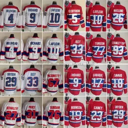 1909-1999 Movie Retro CCM Hockey Jersey 29 Ken Dryden 9 Maurice Richard 19 Larry Robinson 23 Bob Gainey 33 Patrick Roy 79 Andrei Markov 93 Stanley Cup