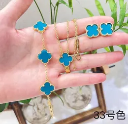 8color 4 Four Folhas Clover Luxury Designer Jewelry Sets