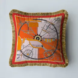 Marka wysoka precyzja aksamitna tkanina luksusowe pomarańczowe serie koni sofa sofa poduszka poduszka bez rdzenia do salonu sypialnia