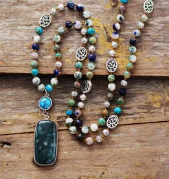 Pendant Necklaces Gorgeous Natural Stones Antique Charm Geometric Necklace Women Elegant Rosary Jewelry Gifts Wholesale
