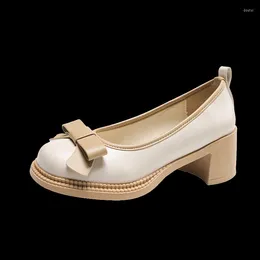 Dress Shoes Mary Jane Small Fragrant Leather Single For Women In 2023 Summer Shallow Bow Color-blocking Comfortable Women's