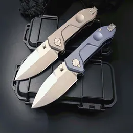 Special Offer Strong ER Tactical Folding knife D2 Satin Blade TC4 Titanium Alloy Handle Outdoor EDC Pocket Fold Knives With Plasti282k