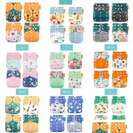 Cloth Diapers Happyflute Os Pocket Diaper 8Pcs Diapeadd8Pcs Microfiber Insert Washable Reusable Baby Nappy Adjustable Er 2417 Q2 Dro Dhg7V