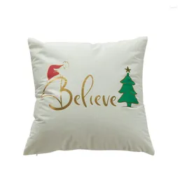 Pillow Golden Green Red Christmas Sofa Cover Without Inner Stamping Cojines Decorativos Para Sof Dec X5