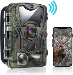 ハンティングカメラ屋外WiFiアプリトレイルカメラ4K 30MPゲームナイトビジョンモーションアクティブ化された防水野生生物監視02Sトリガー速度230603