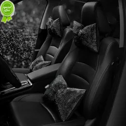 NOWOŚĆ 4PCS Diamond Crystal Bowknot Szyjka Pillow Dhinestone Auto Headrest Foteel Wspornik Wspornik TALIST BLING Women Akcesoria